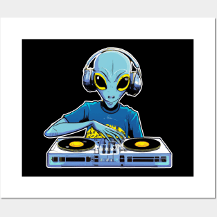 Tekno DJ Alien Rave Vinyl Posters and Art